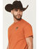 Image #2 - Riot Society Men's Cactus Skull Embroidered Short Sleeve T-Shirt, Dark Orange, hi-res
