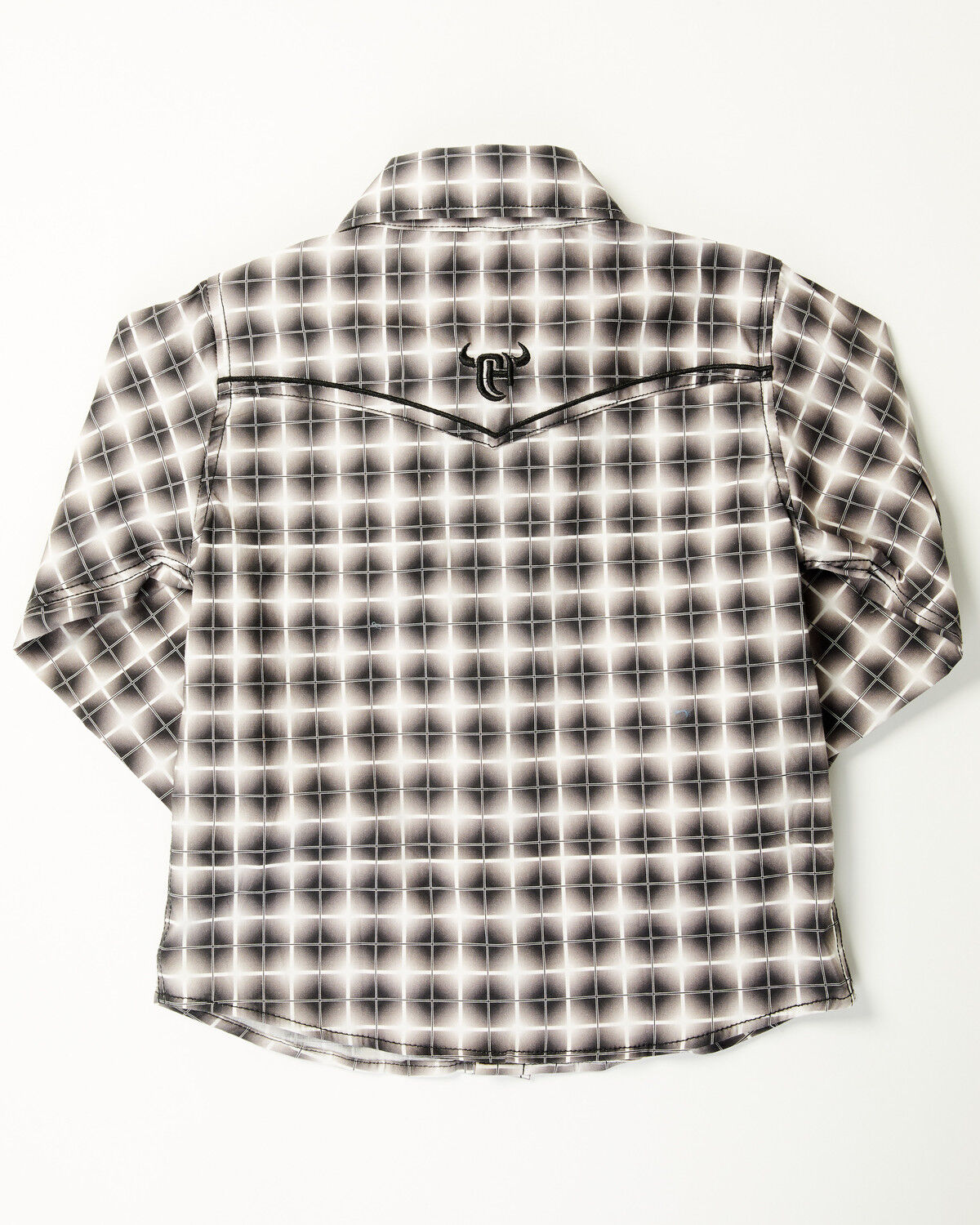 Image #3 - Cowboy Hardware Toddler Boys' Cubed Print Long Sleeve Snap Stretch Western Shirt, Black, hi-res