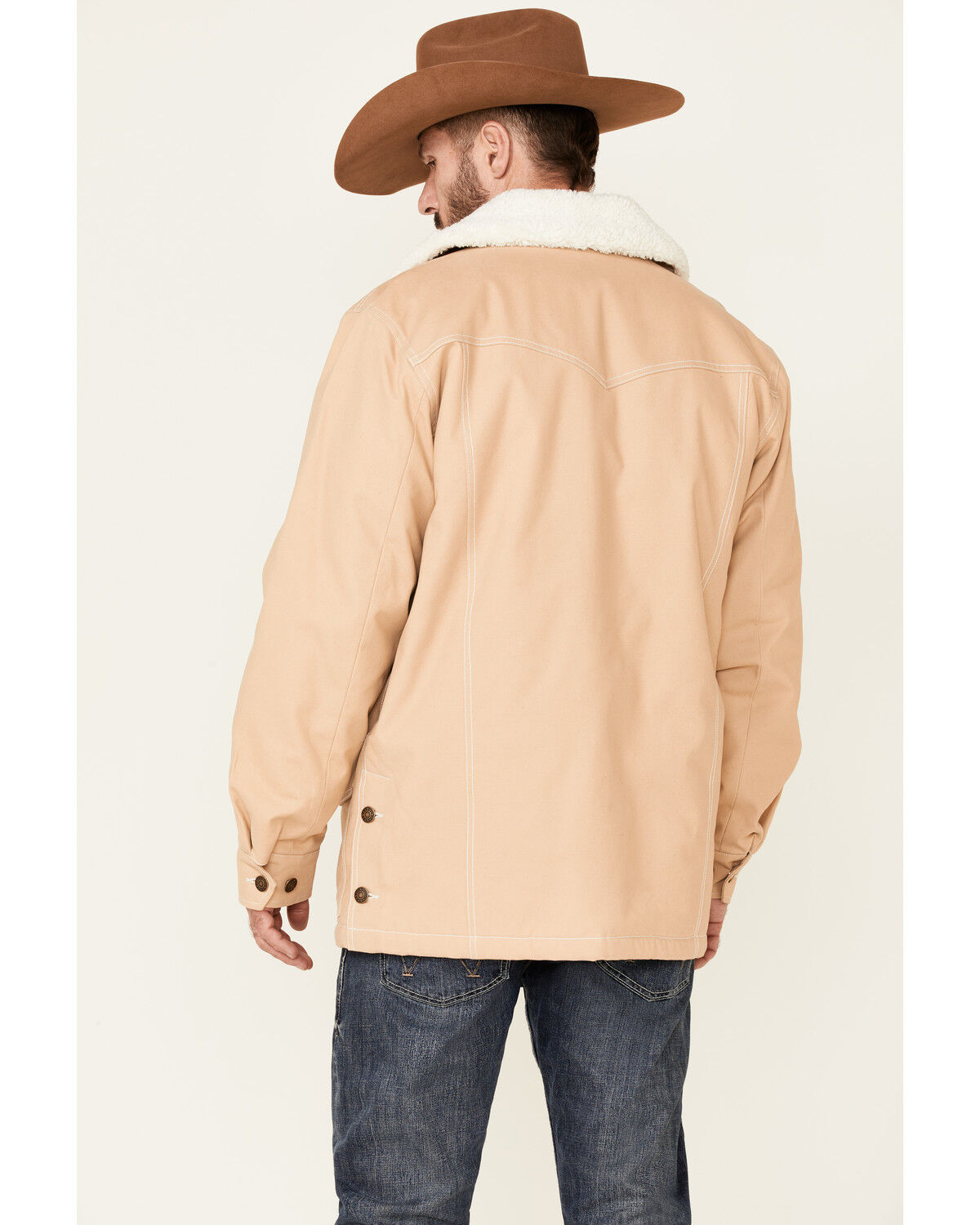 Cinch Men's Khaki Quilted Sherpa Lined Corduroy Button-Front
