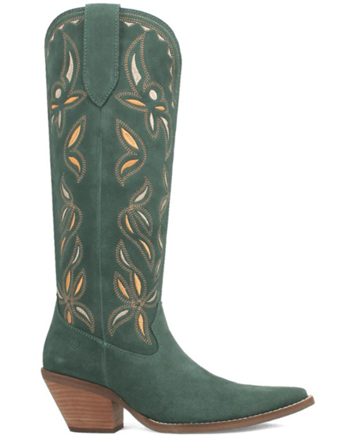 Image #2 - Dingo Women's Bandelera Tall Western Boots - Round Toe, Green, hi-res