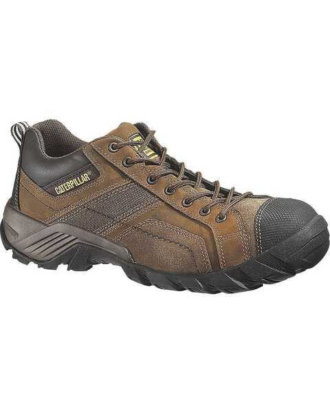 Image #1 - Caterpillar Argon Lace-Up Work Shoes - Composite Toe, Dark Brown, hi-res