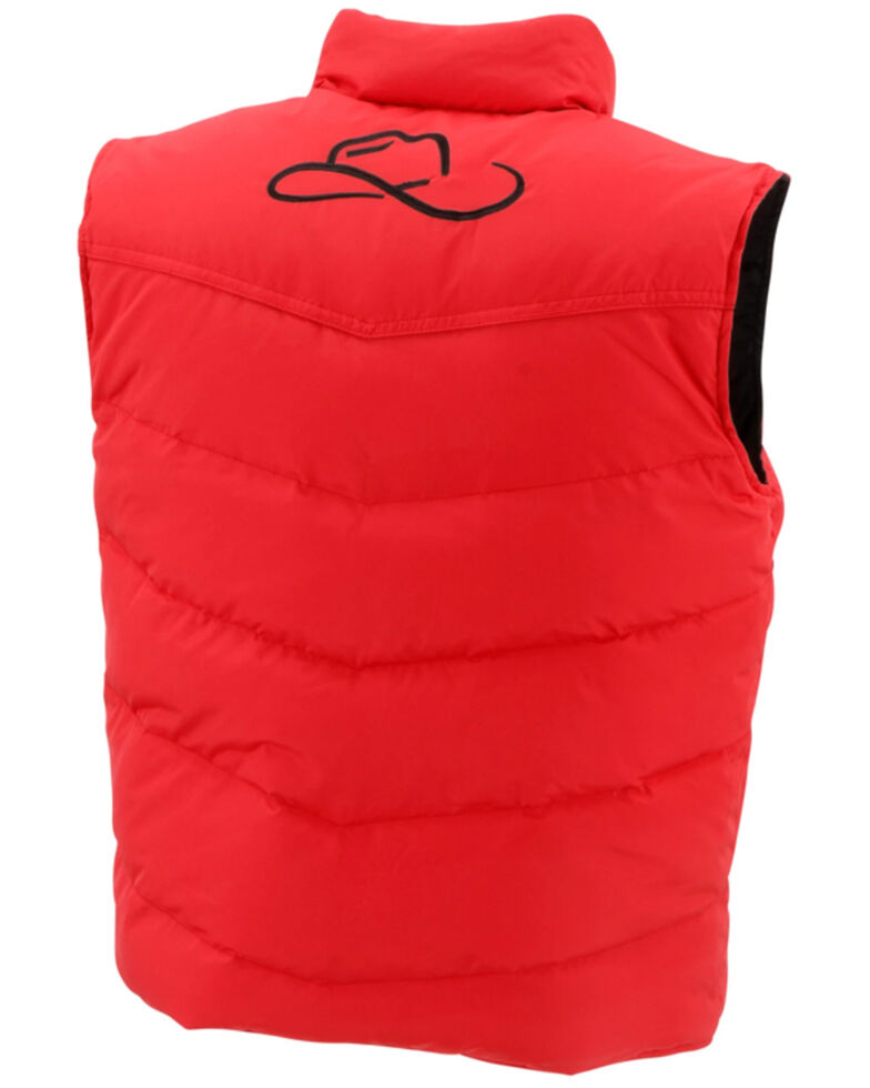 Resistol Men's Solid Red Branded Zip-Front Down Vest , Multi, hi-res