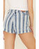Shyanne Women's Striped High Rise Shorts, Light Blue, hi-res