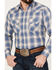Ely Walker Men's Plaid Print Long Sleeve Pearl Snap Western Shirt - Tall, Blue, hi-res