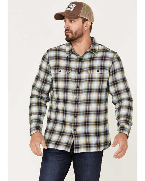 Image #1 - Levi's Men's Classic Worker Plaid Long Sleeve Button-Down Shirt , Olive, hi-res