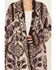 Image #3 - Room 34 Women's Floral Print Jacquard Cardigan, Pink, hi-res