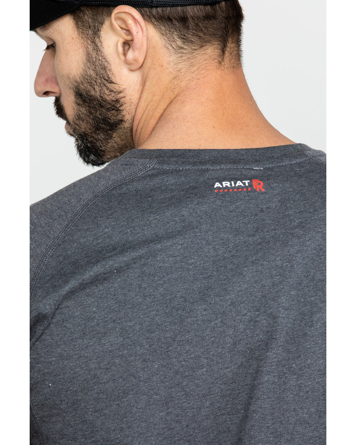 Image #4 - Ariat Men's FR Air Crew Long Sleeve Work Shirt, Charcoal, hi-res