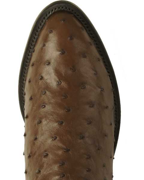 Tony Lama Men's Full Quill Ostrich Western Boots - Medium Toe, Coffee, hi-res