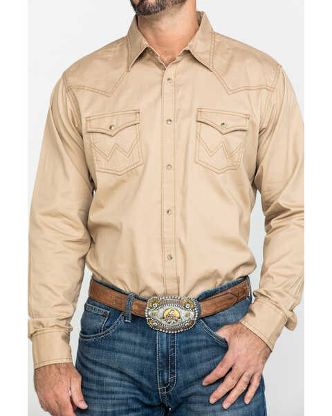 Wrangler Retro Men's Tan Solid Long Sleeve Western Shirt | Sheplers