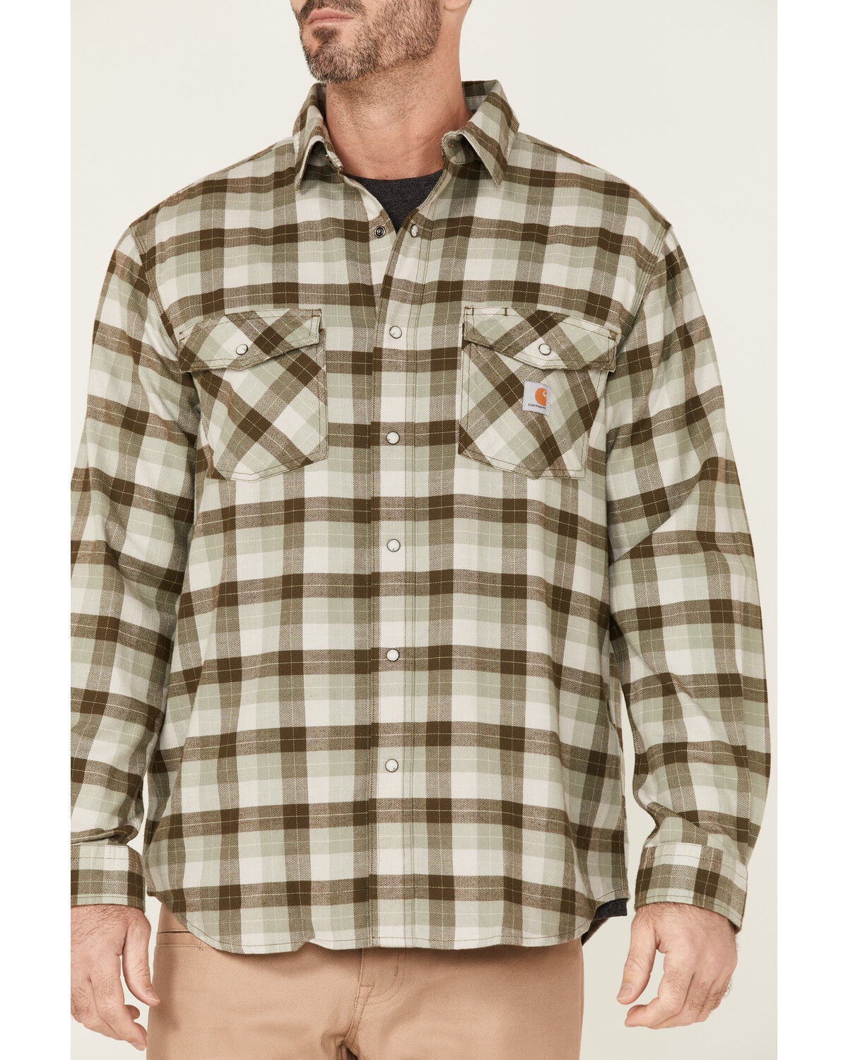 Carhartt Men's Green Plaid Rugged Flex 