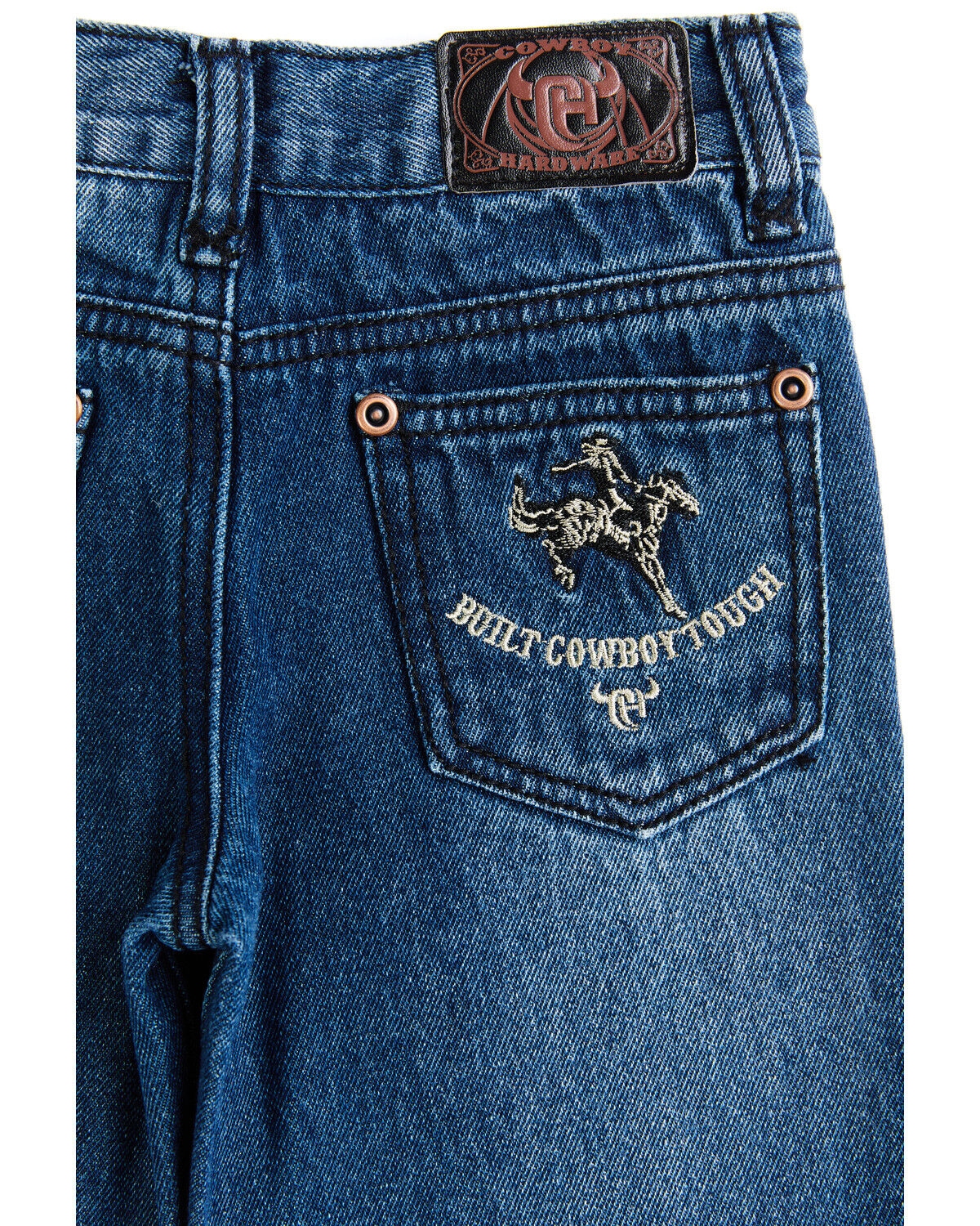 Image #4 - Cowboy Hardware Toddler Boys' Embroidered Cowboy Horse Medium Wash Straight Jeans, , hi-res