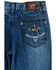 Cowboy Hardware Toddler Boys' Embroidered Cowboy Horse Medium Wash Straight Jeans, Blue, hi-res
