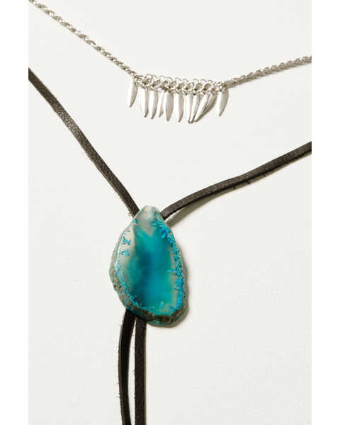 Image #2 - Shyanne Women's Monument Valley Blue Agate Stone Necklace, Silver, hi-res