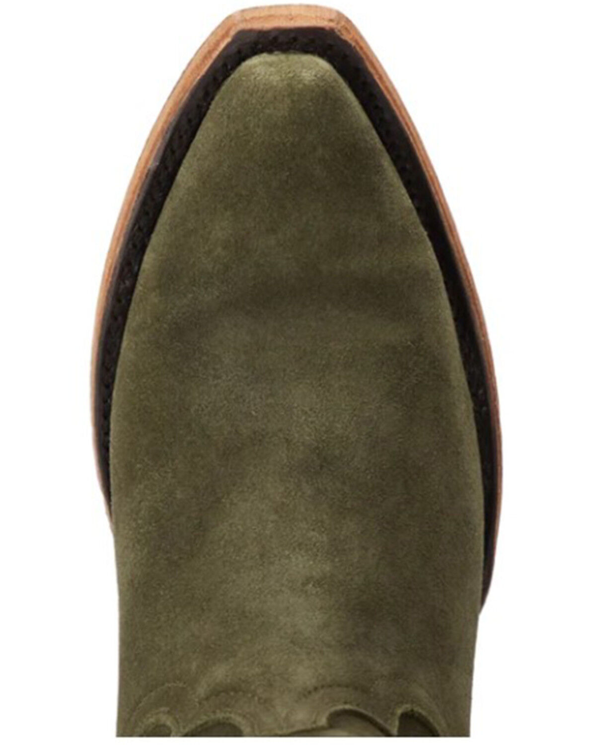 Image #6 - Lane Women's Emma Jane Suede Western Booties - Snip Toe, Olive, hi-res
