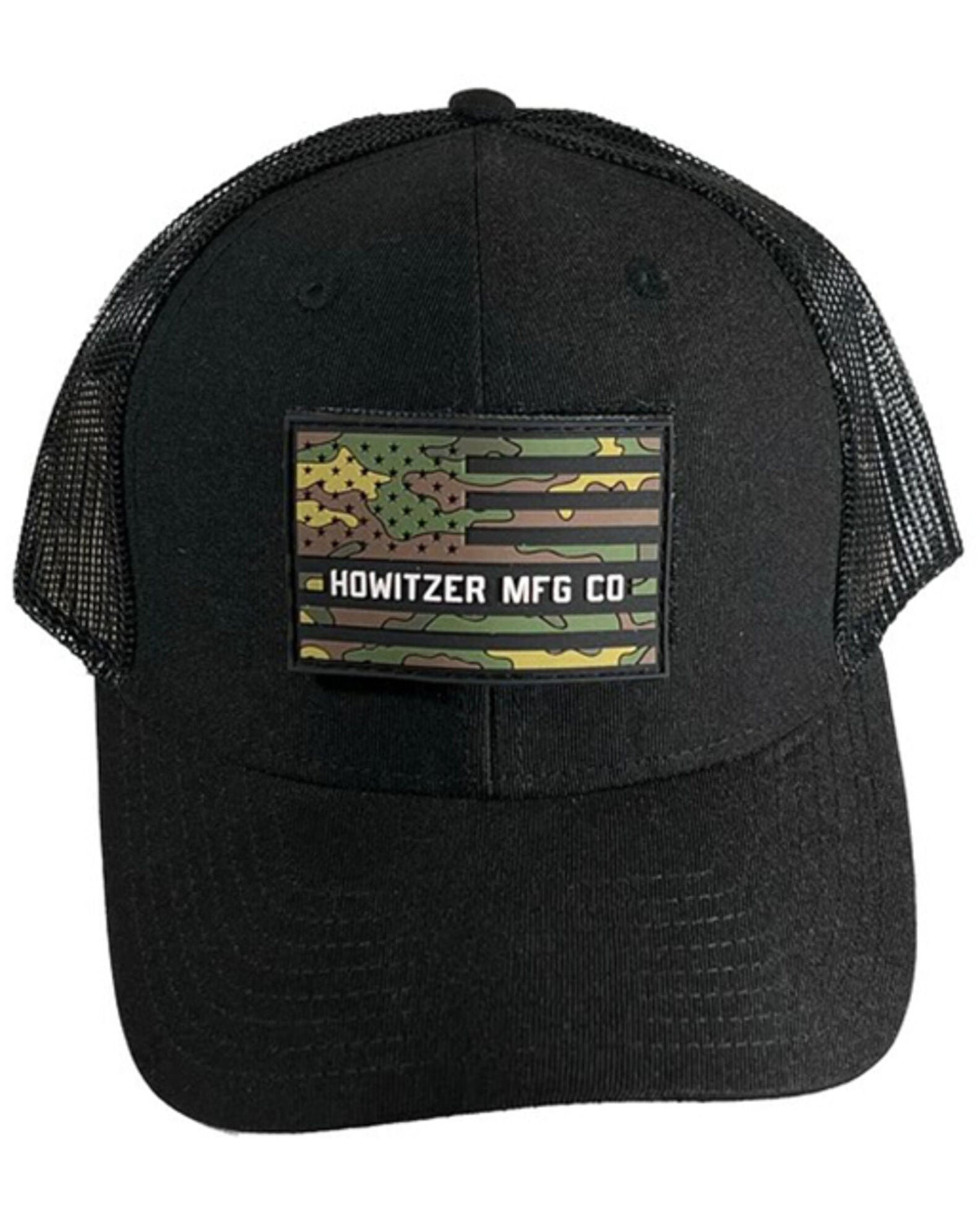 Howitzer Men's Camo Flag Logo Patch Ball Cap, Black