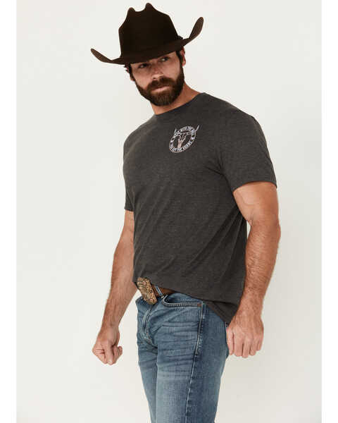 Image #4 - Cowboy Hardware Men's Mess With The Bull Short Sleeve T-Shirt, Charcoal, hi-res
