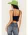 Image #4 - Miss Me Women's Sequins Plaid Print Tank, Medium Blue, hi-res