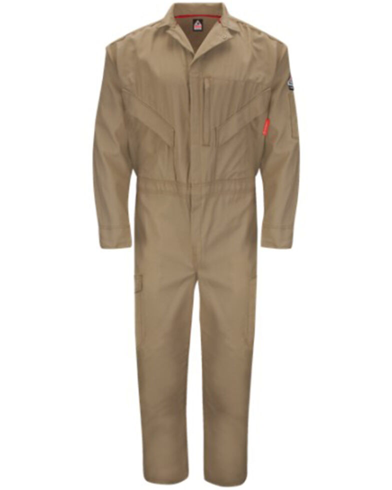 Bulwark Men's FR Solid Khaki IQ Endurance Work Coveralls, Beige/khaki, hi-res