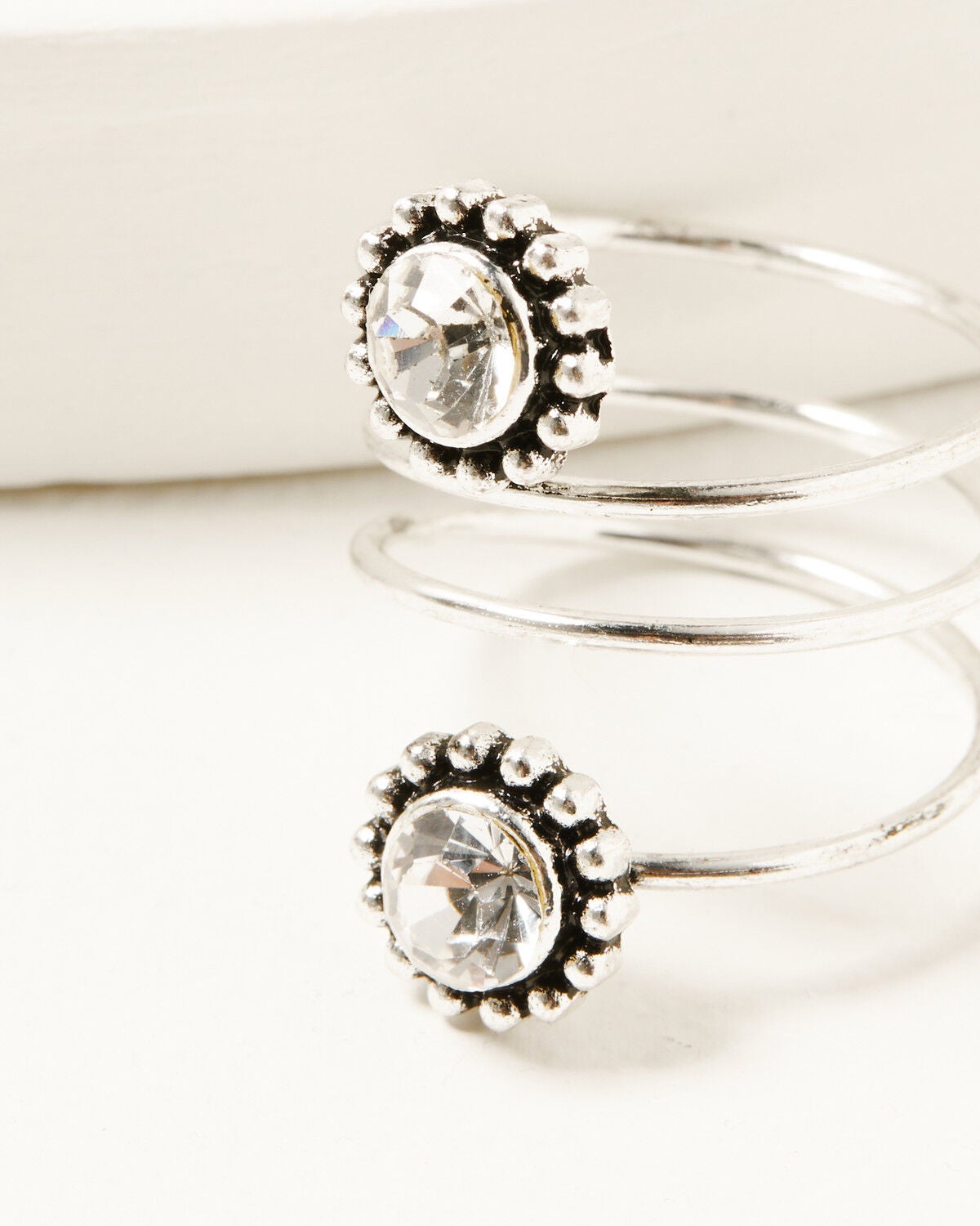 Image #2 - Shyanne Women's Crystal Rope Ring Set - 3 Piece, Silver, hi-res