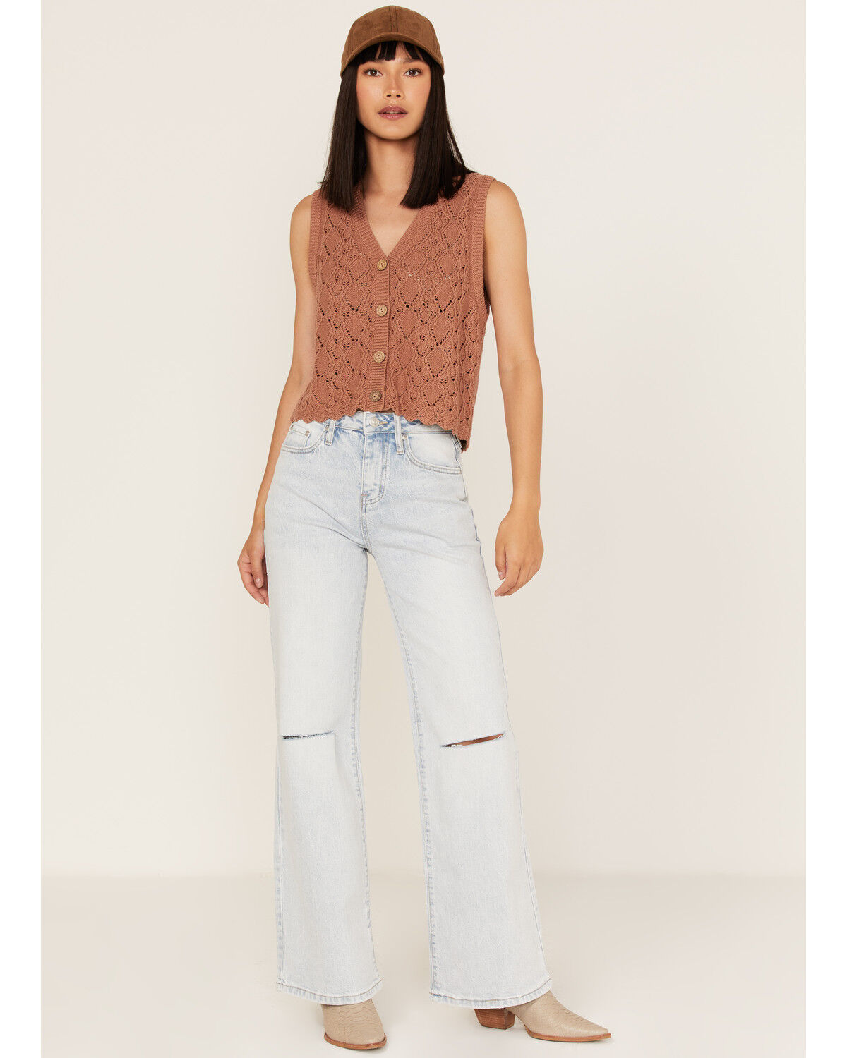 Image #2 - Cleo + Wolf Women's Cropped Knit Sweater Vest, , hi-res