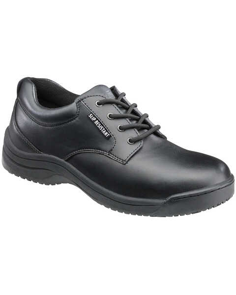 SkidBuster Men's Black Slip-Resistant Oxford Work Shoes , Black, hi-res