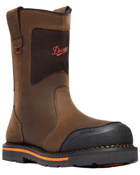 Danner Men's Trakwelt Wellington Waterproof Boots - Round Toe , Brown, hi-res