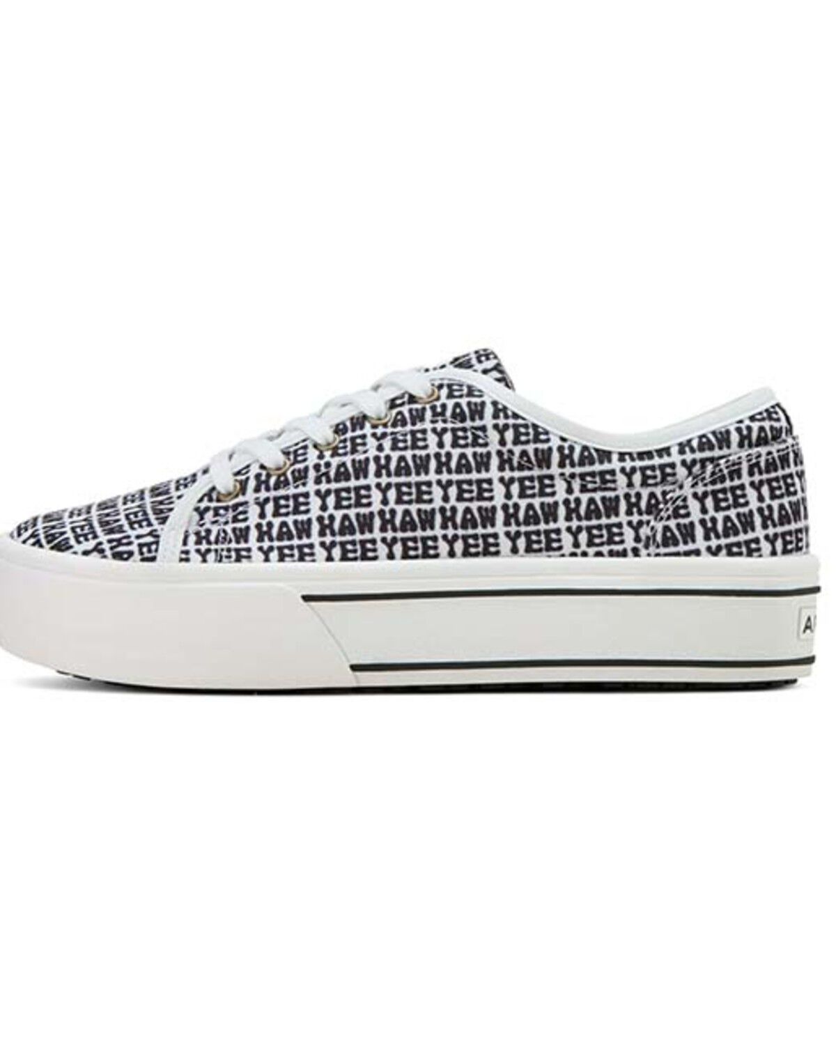 Image #2 - Ariat Women's Skyler YeeHaw Print Casual Shoes, Black/white, hi-res