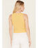Image #4 - Youth in Revolt Women's California Motorcycle Cropped Tank, Yellow, hi-res