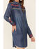 Image #3 - Stetson Women's Denim Southwestern Stripe Dress, Blue, hi-res