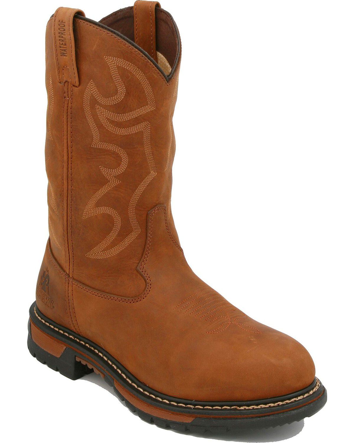 Image #1 - Rocky Men's Branson Waterproof Work Boots - Soft Toe, Distressed, hi-res
