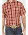 Image #3 - Panhandle Select Men's Plaid Print Short Sleeve Button-Down Western Shirt , Orange, hi-res