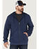 Brothers & Sons Men's Weathered French Terry Zip-Front Hooded Jacket, Navy, hi-res