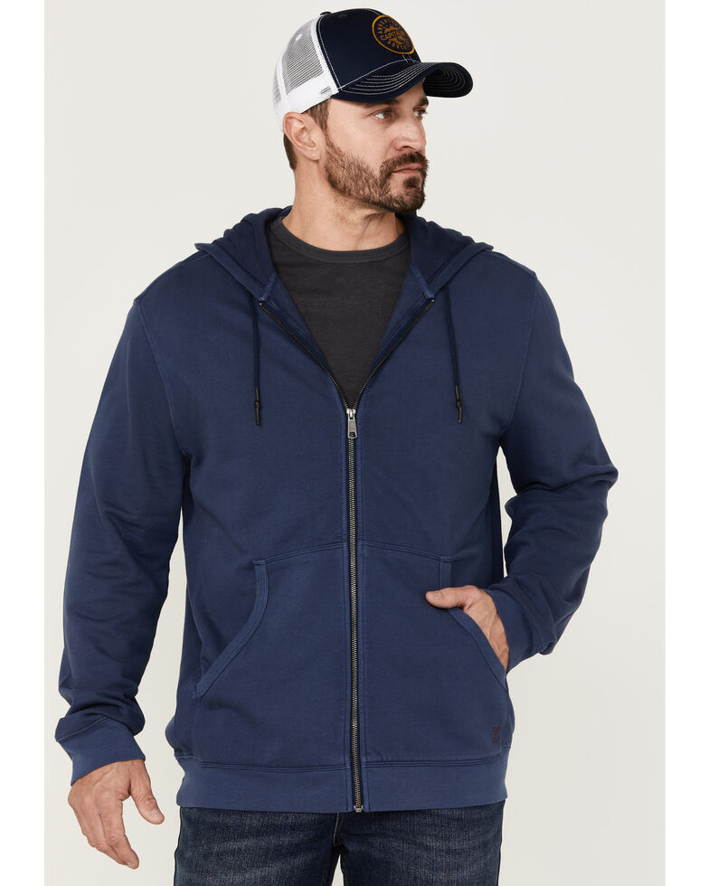 Brothers & Sons Men's Weathered French Terry Zip-Front Hooded Sweatshirt , Navy, hi-res