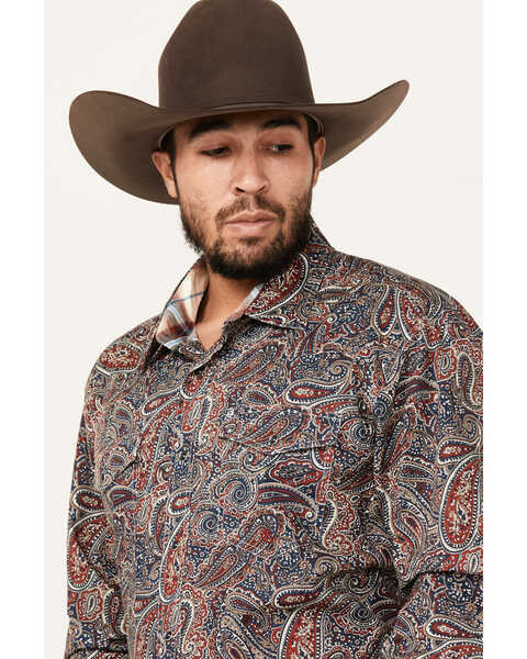 Image #2 - Roper Men's Amarillo Paisley Print Long Sleeve Snap Western Shirt, Multi, hi-res