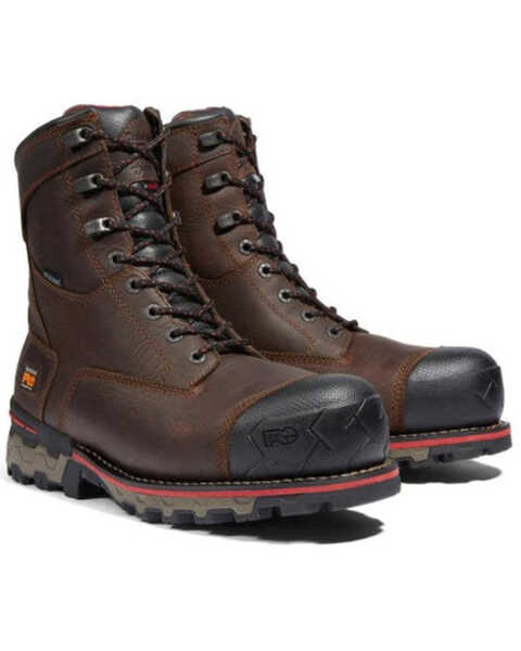 Timberland Men's 8" Boondock Waterproof Work Boots - Composite Toe , Brown, hi-res