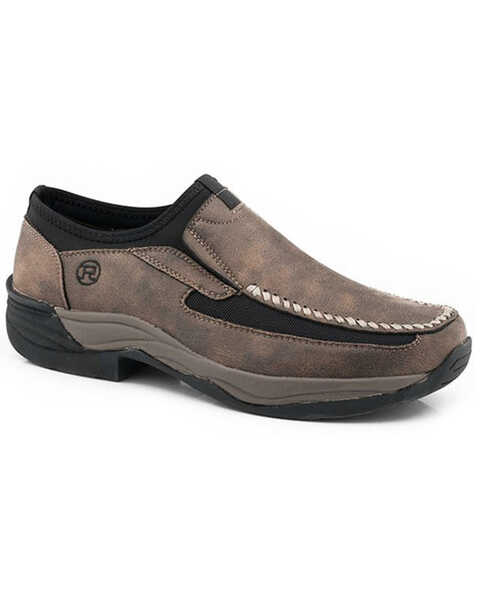 Image #1 - Roper Men's Colt Vintage Faux Slip-On Casual Shoes - Moc Toe , Brown, hi-res
