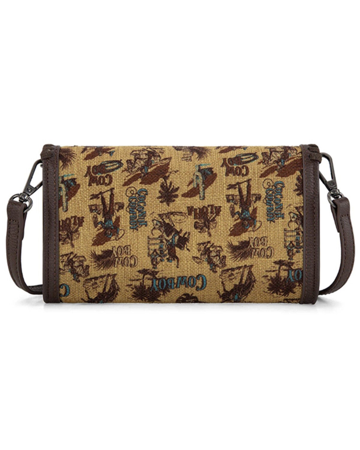 Image #3 - Wrangler Women's Vintage Cowboy Cool Print Crossbody Bag, Dark Yellow, hi-res