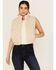 Image #1 - 26 International Women's Floral Print Puffer Vest, Cream, hi-res