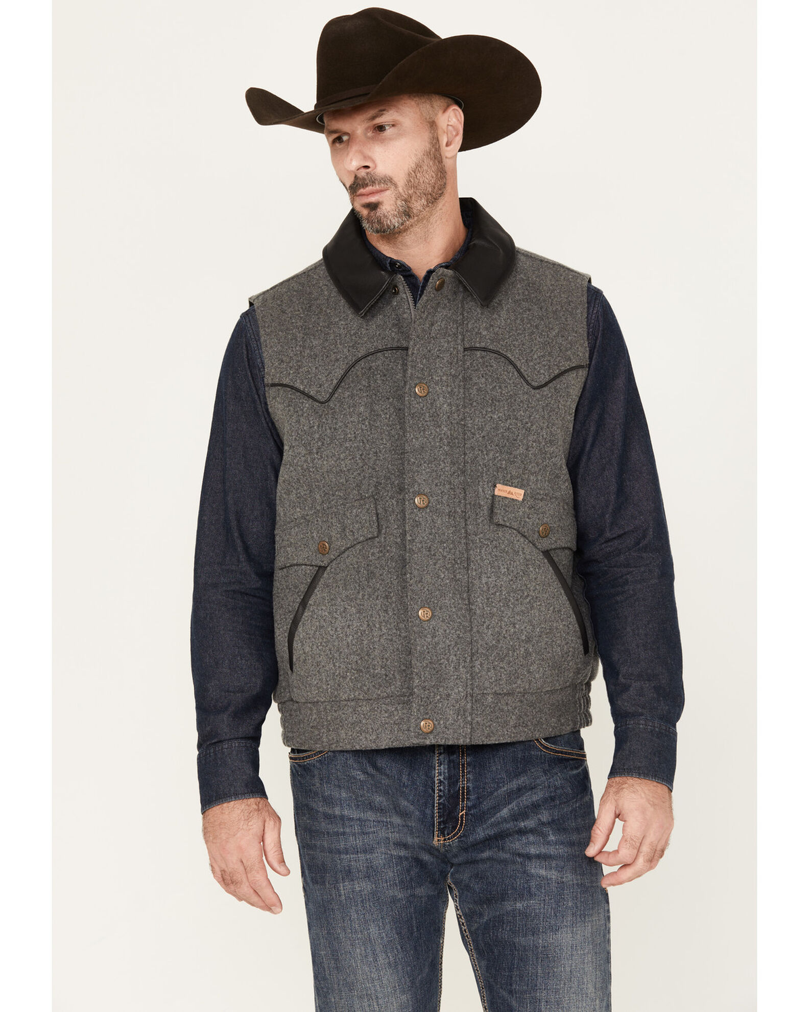 Mens western wool vest hotsell