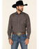 Resistol Men's Navy Byron Geo Print Long Sleeve Western Shirt  , Navy, hi-res