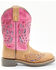 Shyanne Girls' Chloe Glitter Western Boots - Square Toe, Pink, hi-res