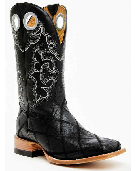 Cody James Men's Exotic Ostrich Western Boots - Broad Square Toe, Black, hi-res