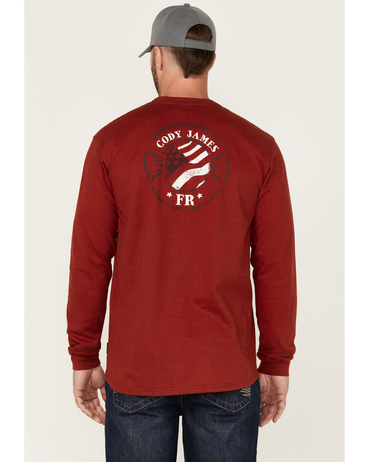 Image #4 - Cody James Men's FR Bossa Nova Graphic Long Sleeve Work T-Shirt, Medium Blue, hi-res