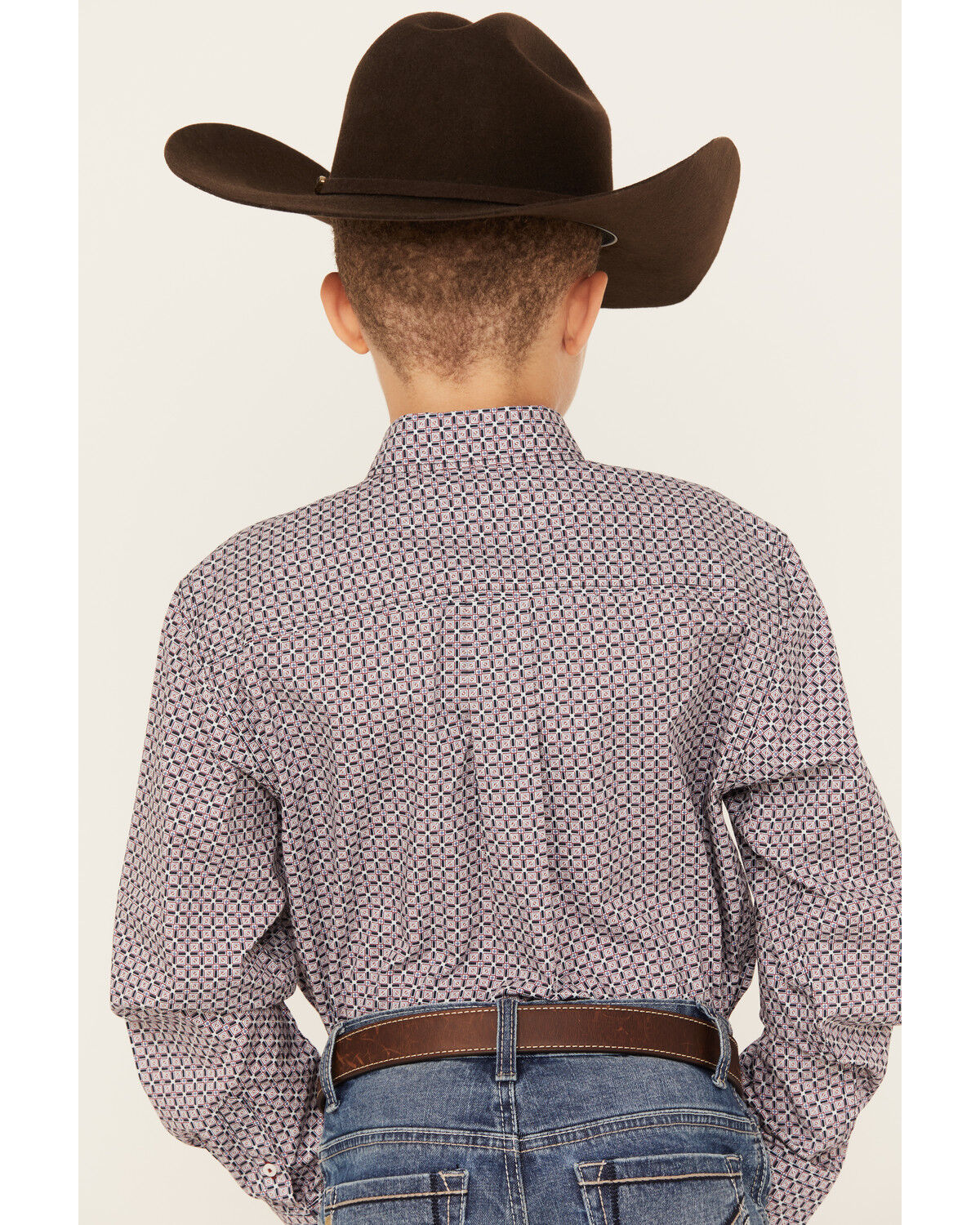 Image #4 - Cinch Boys' Print Long Sleeve Button-Down Western Shirt, Purple, hi-res