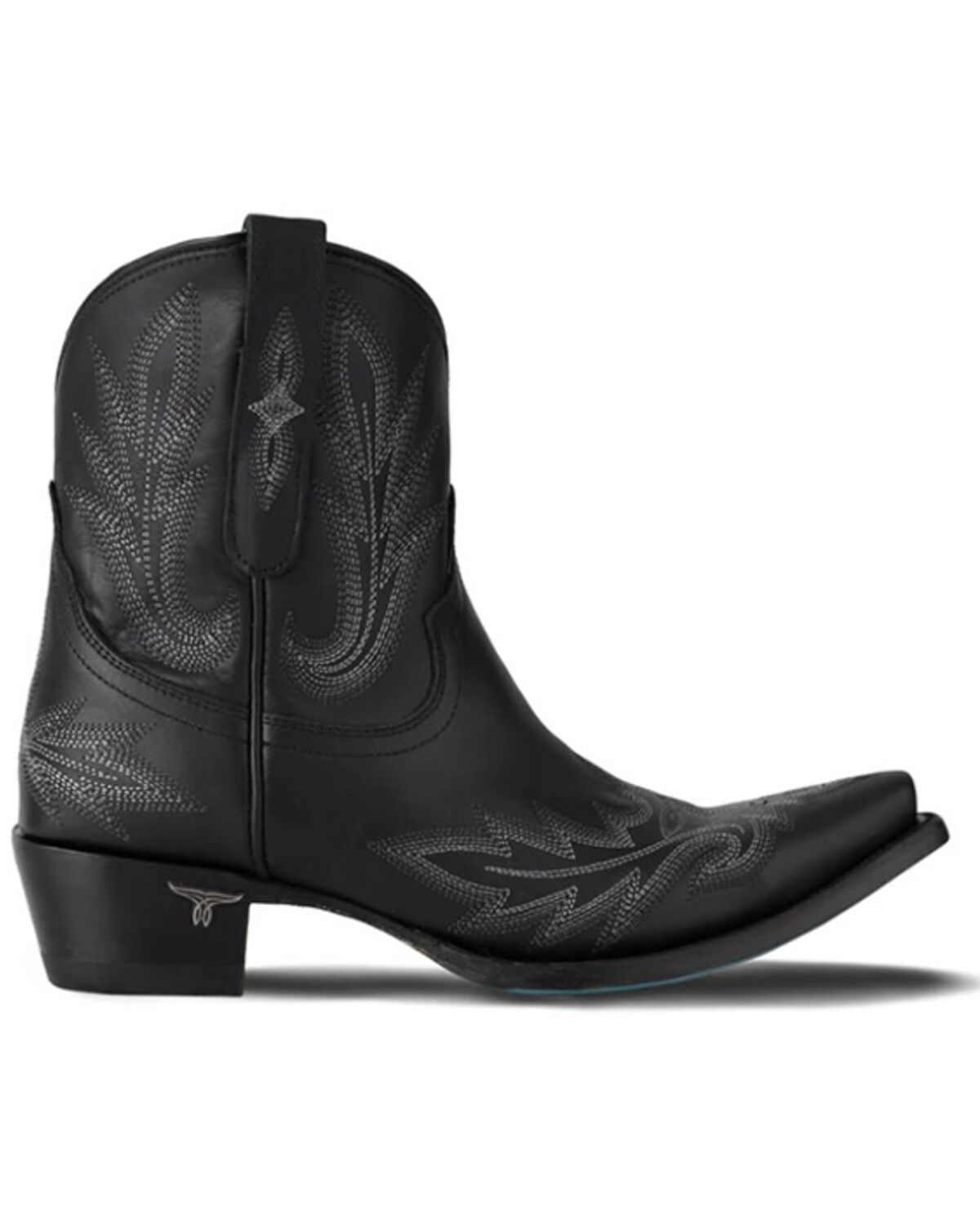 Image #2 - Lane Women's Lexington Western Booties - Snip Toe, Jet Black, hi-res