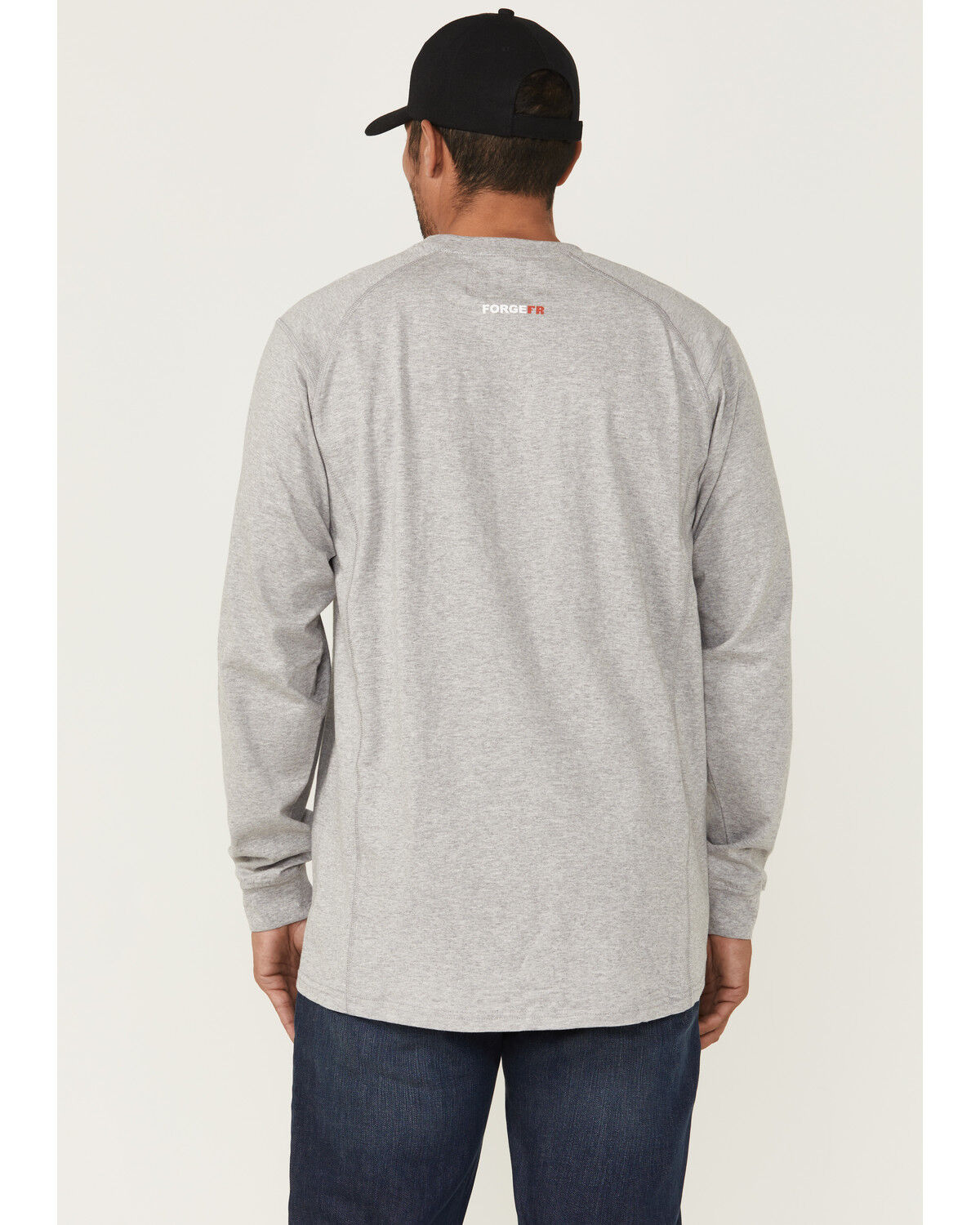 Image #4 - Forge Workwear Men's Lightweight Crew Neck Long Sleeve Tee, Grey, hi-res
