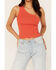 Image #3 - People of Leisure Women's Hollie One Shoulder Tank, Orange, hi-res