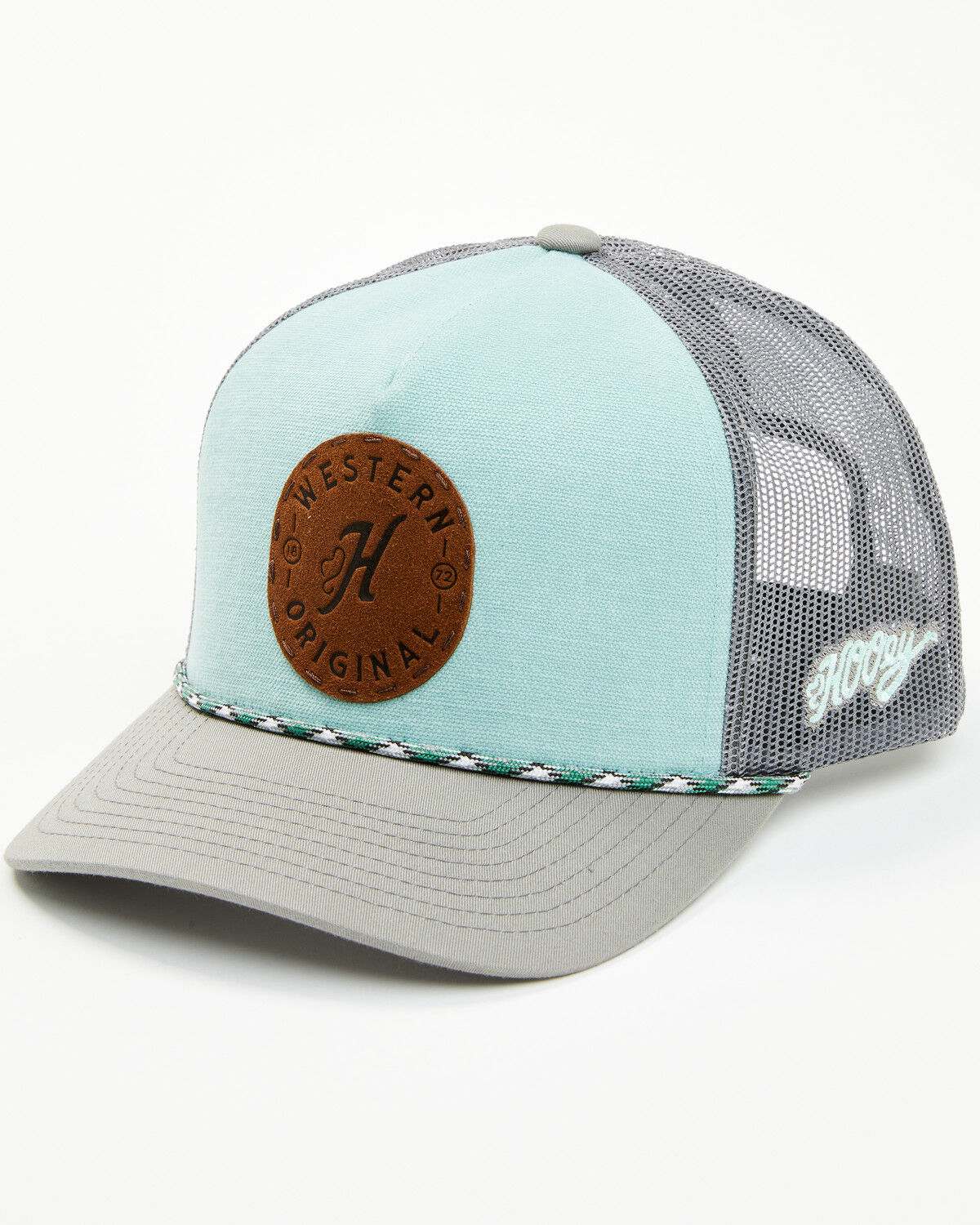 Image #1 - Hooey Men's Spur Logo Trucker Cap, Teal, hi-res