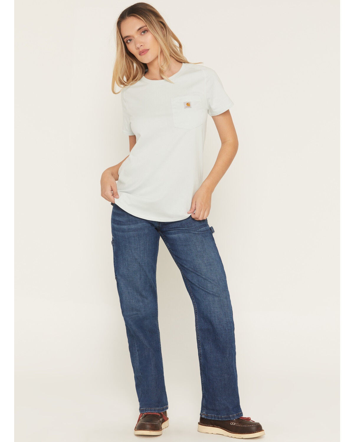 Carhartt Women's Dark Wash Carpenter Denim Jeans, Dark Wash, hi-res
