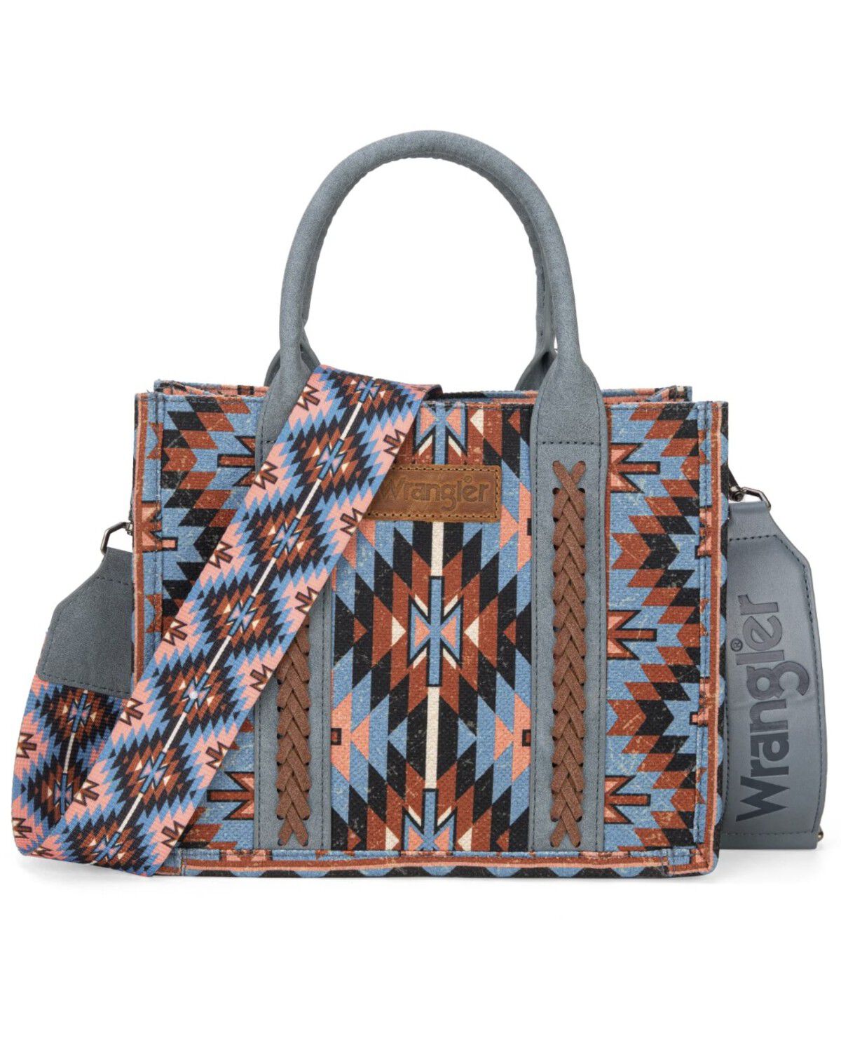 Image #1 - Wrangler Women's Southwestern Print Crossbody Bag, Navy, hi-res